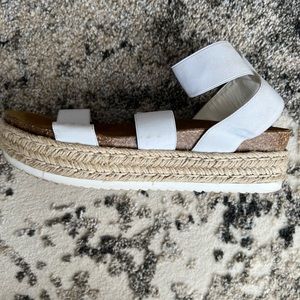 Steve Madden Ankle Wrap platform sandals.